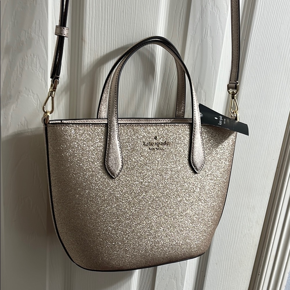 NWT Kate Spade Gold Glitter Purse